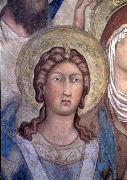 Maesta: kanske St. Michael av Simone Martini