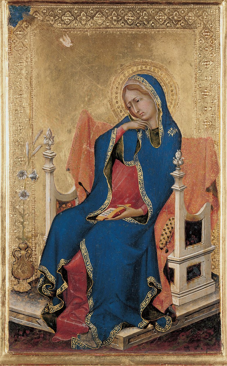 Maria, från Orsini-polyptyken (tempera på panel) (se även 471172-5) av Simone Martini