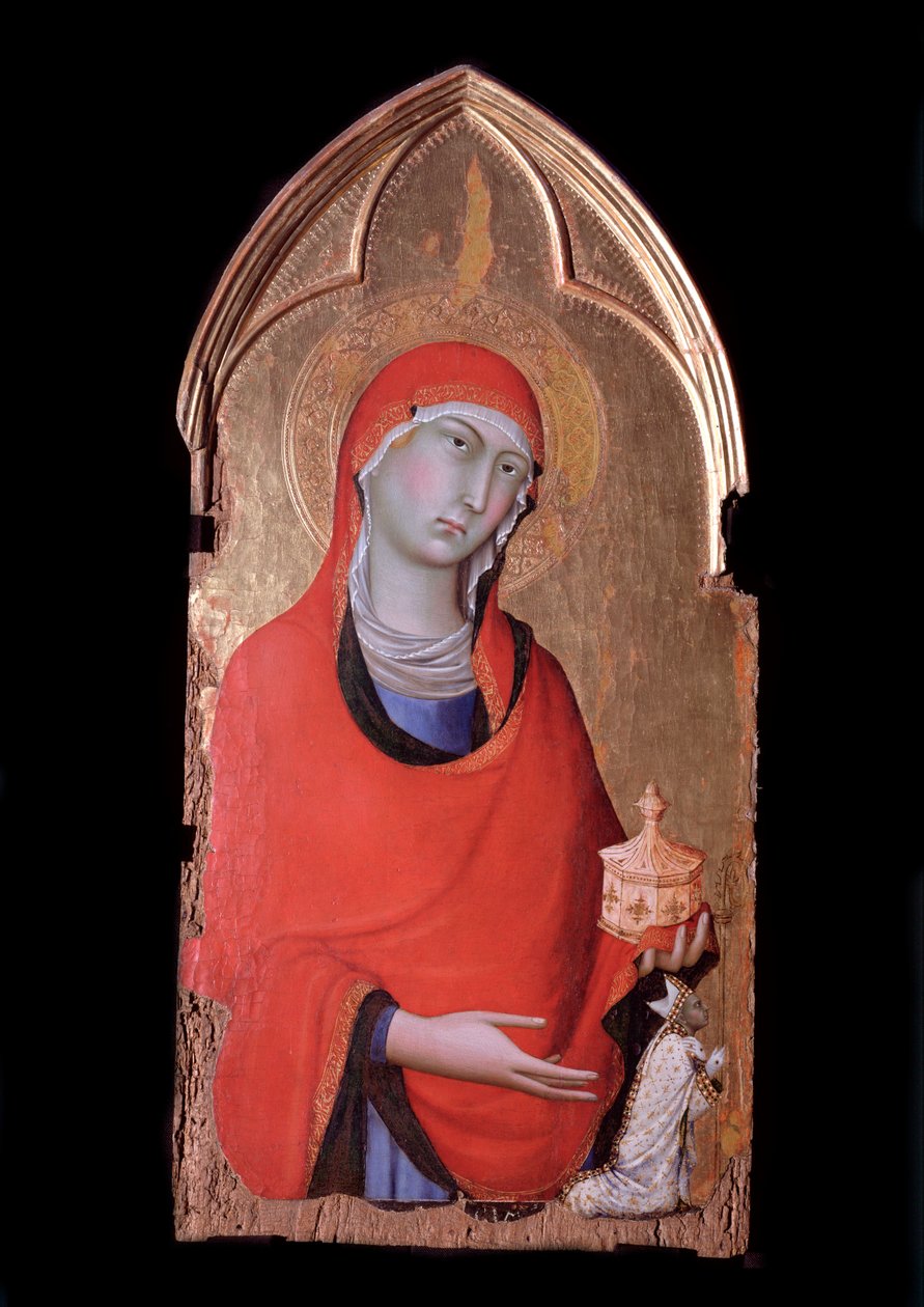 Orvieto polyptyk, Maria Magdalena och givaren - Tempera på trä, ca 1321 av Simone Martini