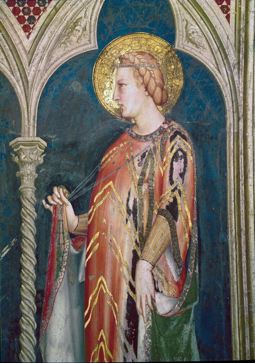 St Elizabeth av Ungern (detalj, fresk av Simone Martini