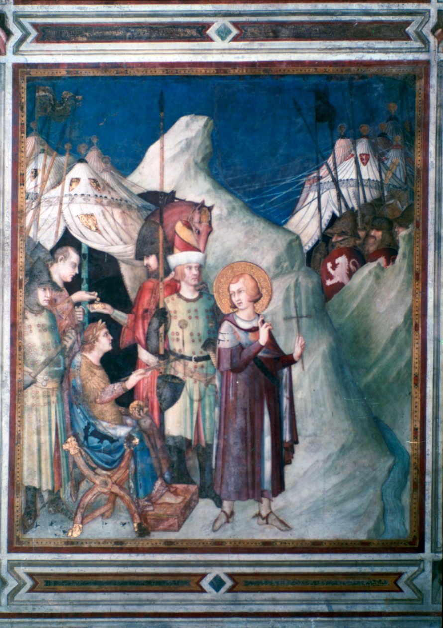 St Martin avstår från sina vapen, 1312-1317. av Simone Martini