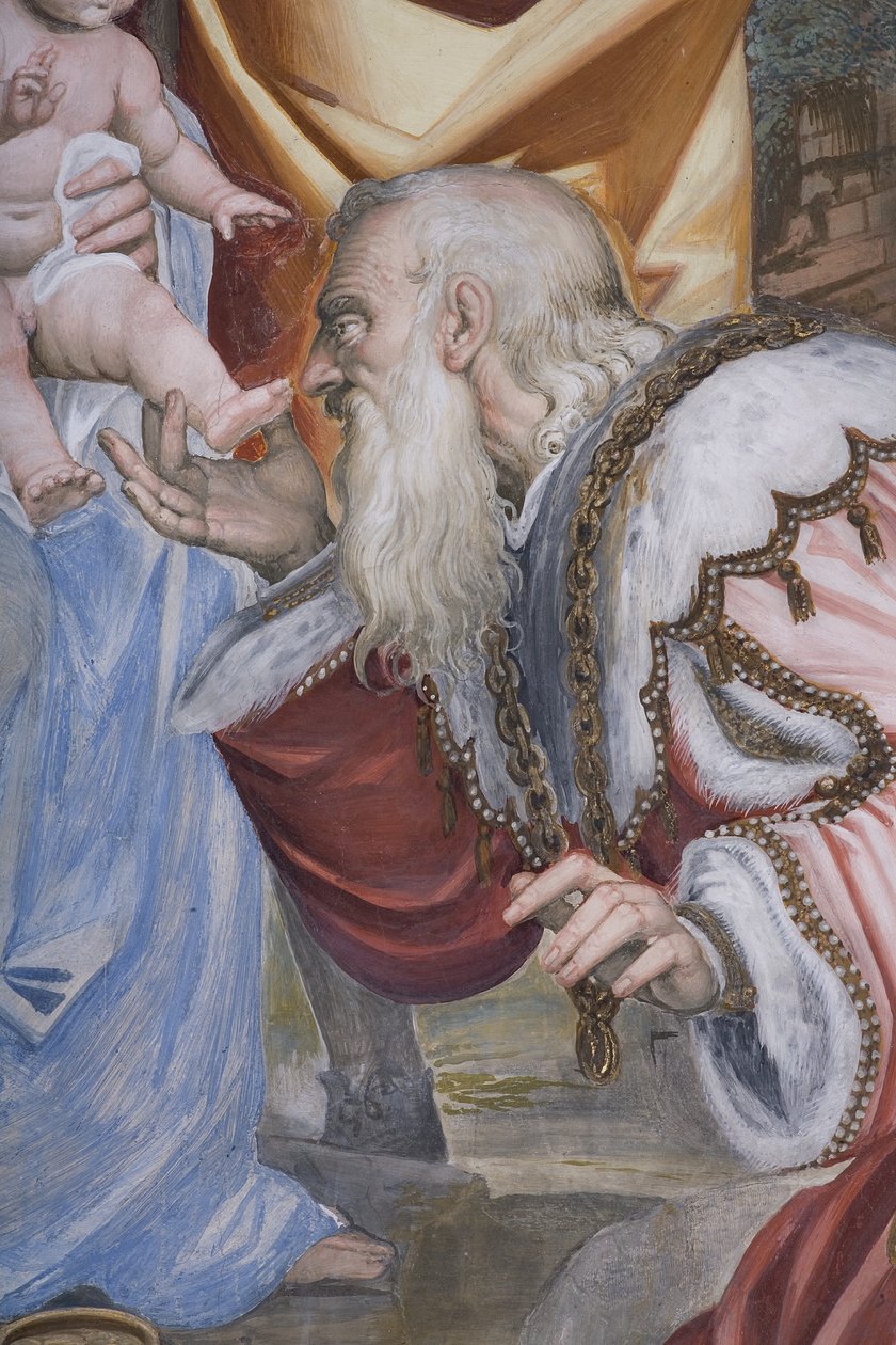 The Adoration of the Magi, Presbitery, 1578-82 (detalj av 3497103) av Simone Veneziano Peterzano