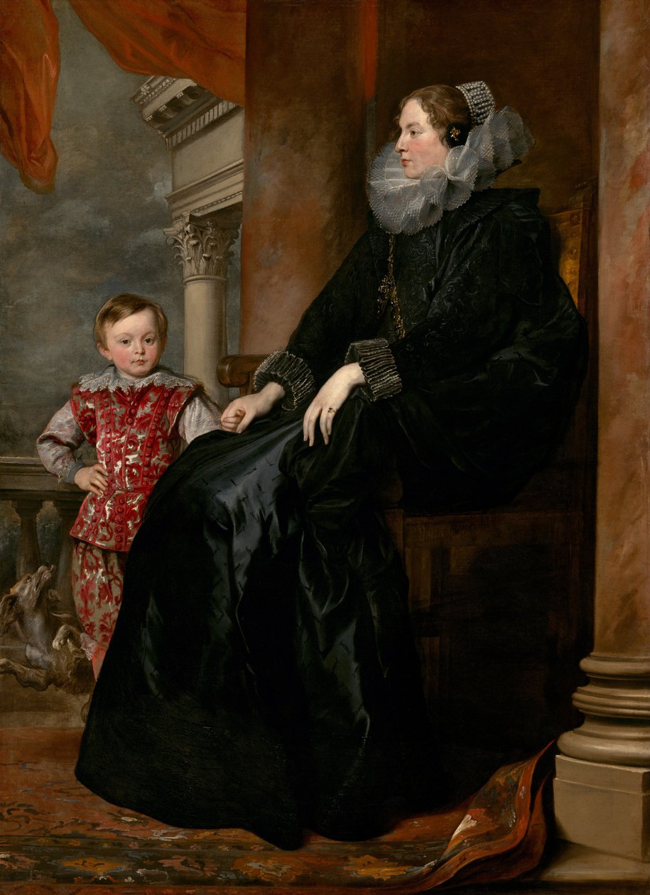 En genuesisk adelsdam och hennes son av Sir Anthony van Dyck