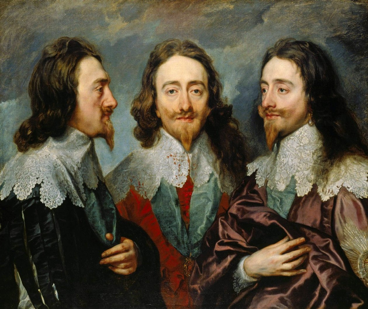 Charles I, kung av England 1600-1649, från Three Angles The Triple Portrait, 1636. av Sir Anthony van Dyck