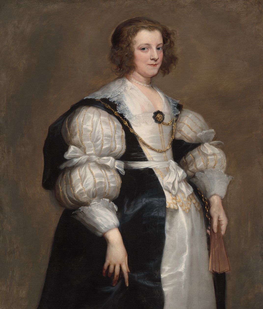 Dam med en fläkt av Sir Anthony van Dyck