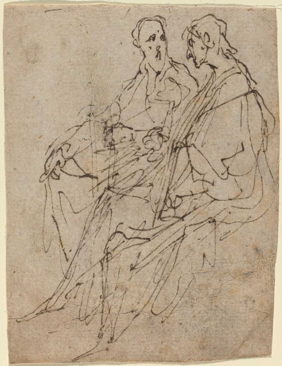 Två sittande mansfigurer av Sir Anthony van Dyck