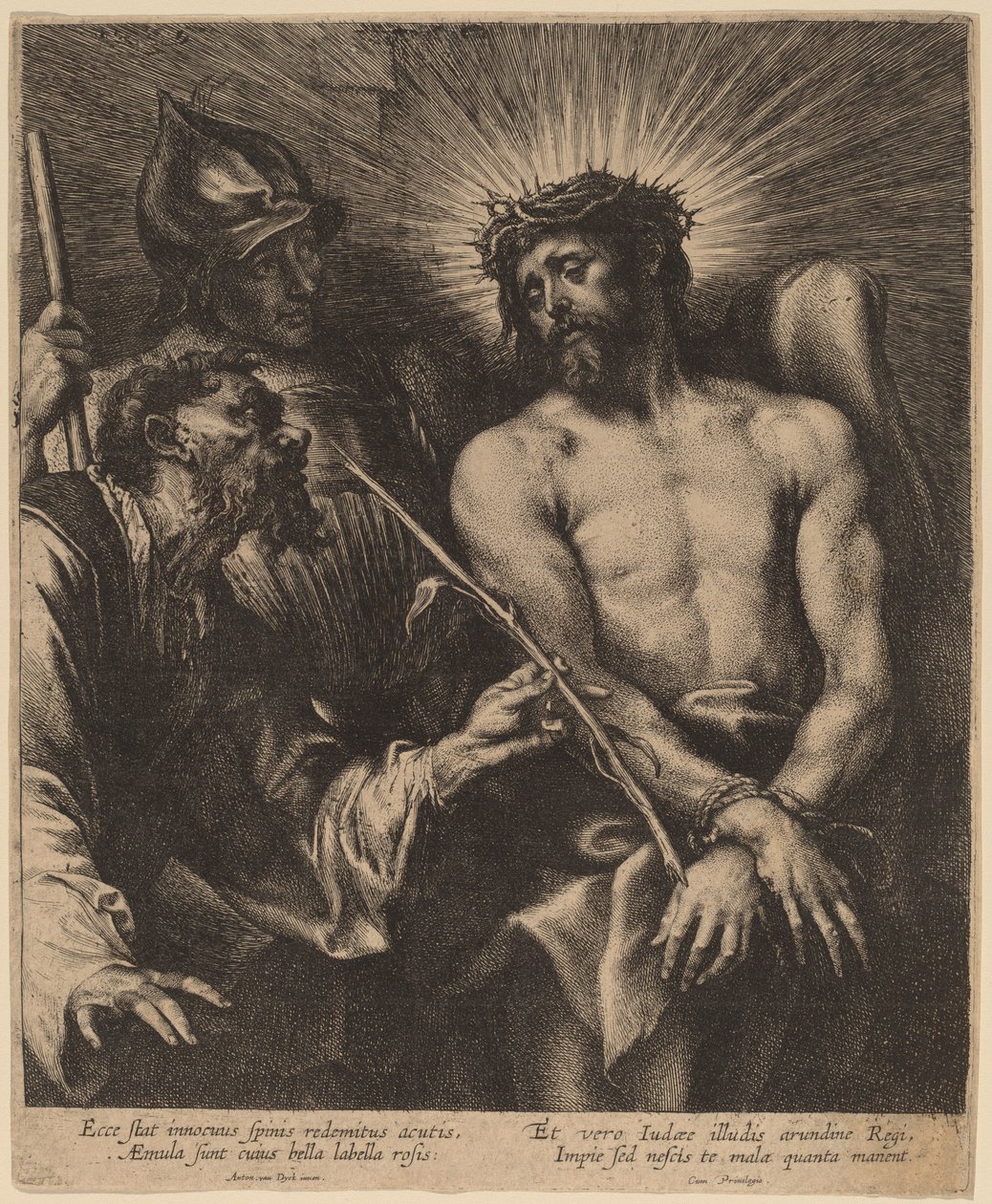 Kristus krönt med törnar av Sir Anthony van Dyck and Lucas Emil Vorsterman