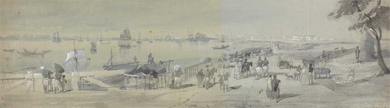 Allmän utsikt över Calcutta, från ingången till vattenporten i Fort William av Sir Charles DOyly