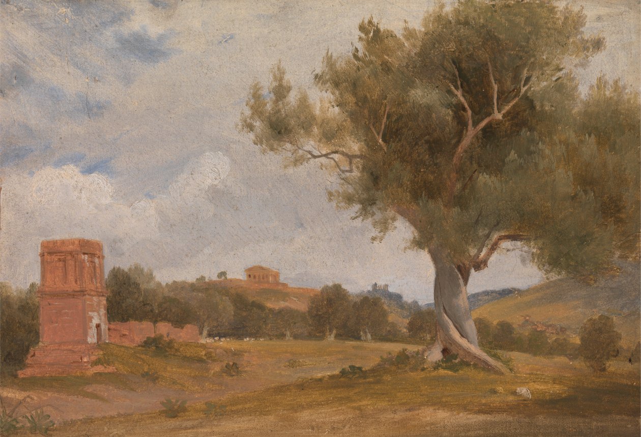 En vy på Girgenti på Sicilien med Temple of Concord och Juno av Sir Charles Lock Eastlake