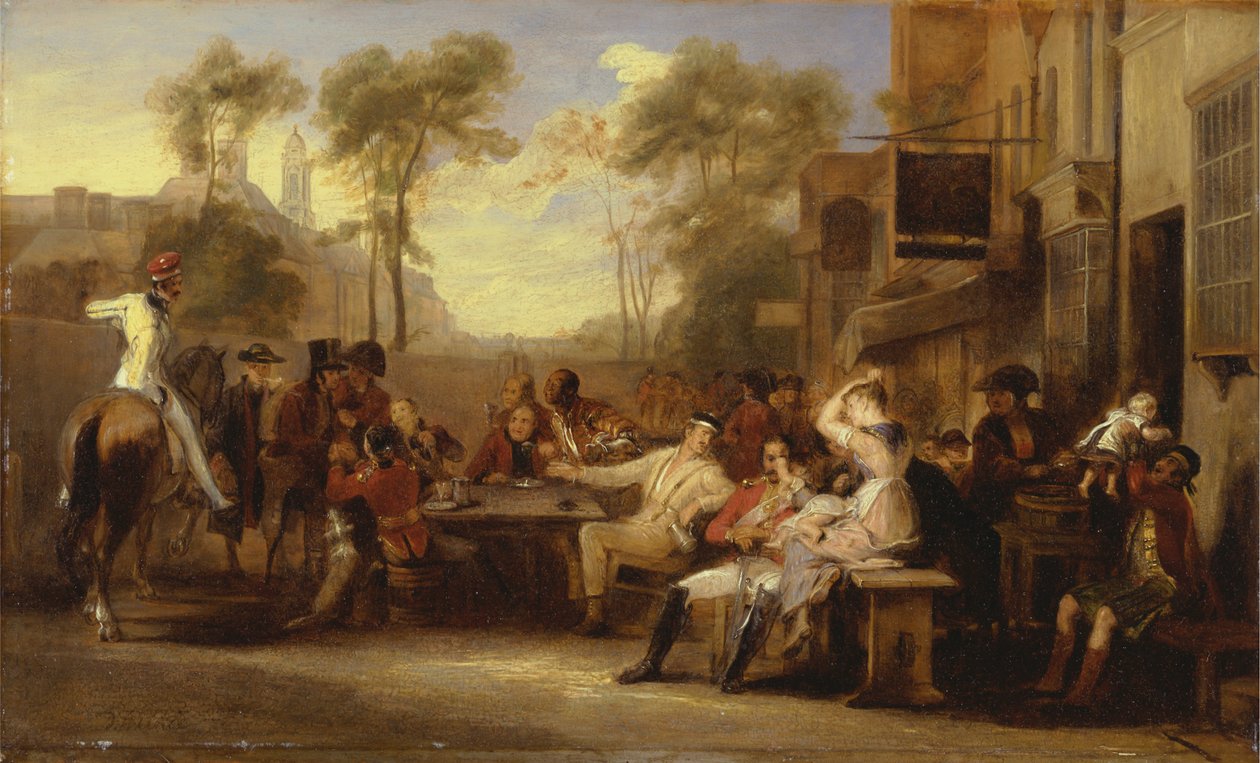 Chelsea Pensionärer tar emot Gazette som tillkännager slaget vid Waterloo av Sir David Wilkie
