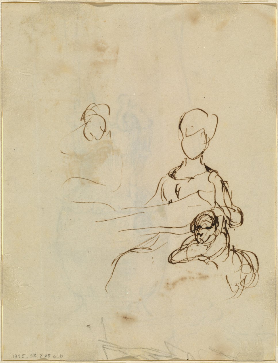 Studie av en mor och ett barn [verso] av Sir David Wilkie
