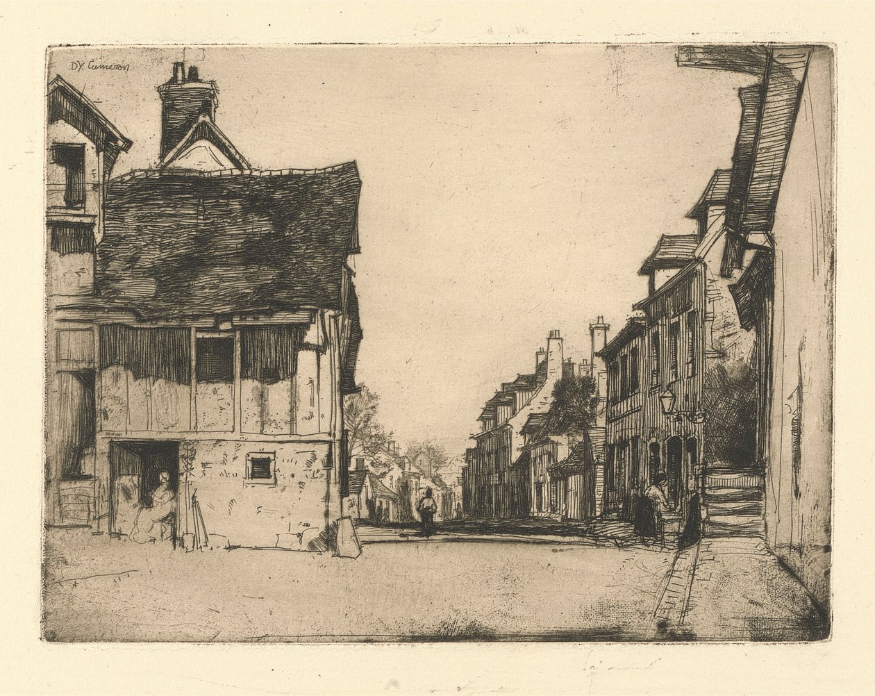 R. 359. En normandisk by av Sir David Young Cameron