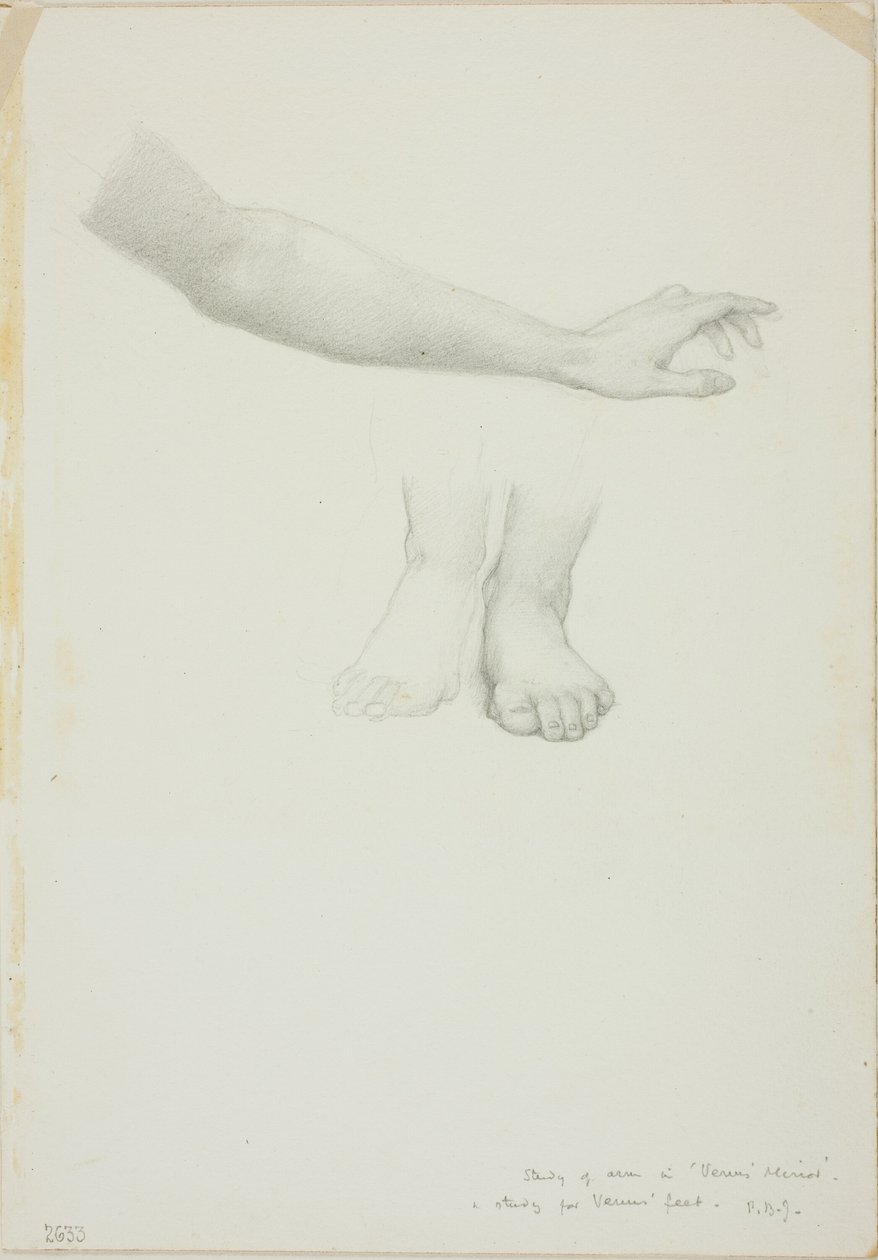 Arm and Feet, studie för Mirror of Venus av Sir Edward Burne Jones