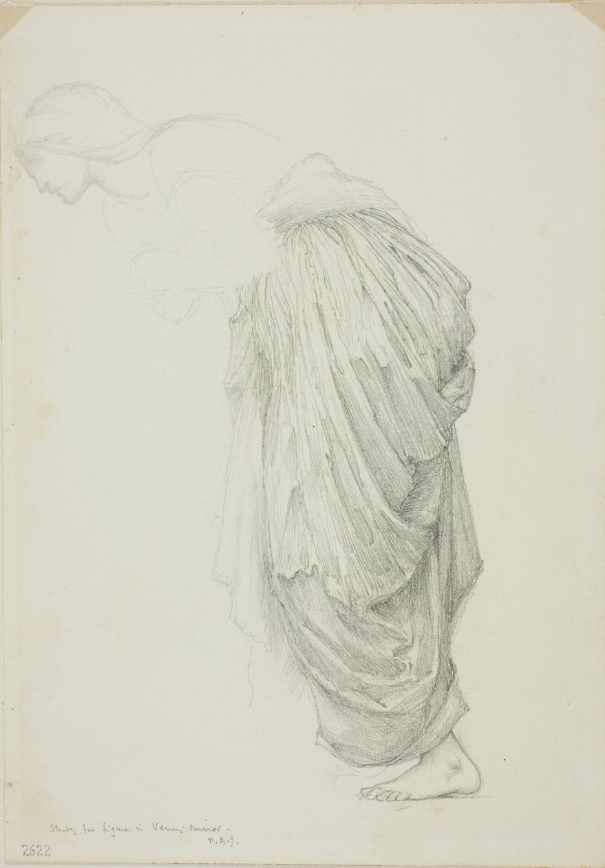 Böjande kvinnlig figur, studie för Mirror of Venus av Sir Edward Burne Jones
