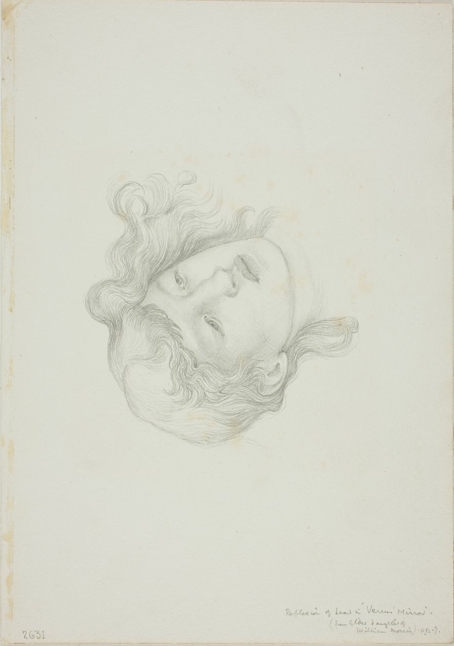 Reflection of Head, studie för Mirror of Venus av Sir Edward Burne Jones