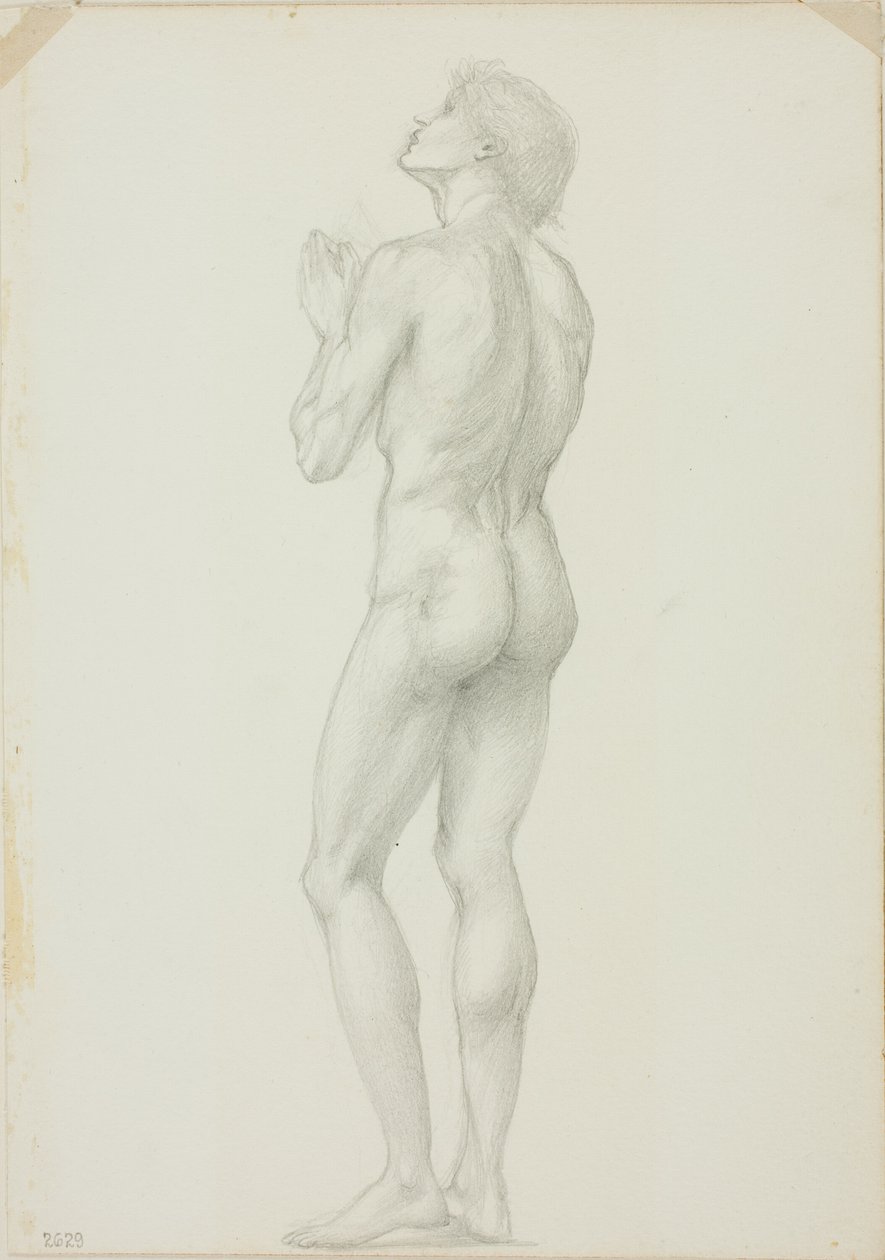 Stående manlig naken med händerna knäppta i bön av Sir Edward Burne Jones
