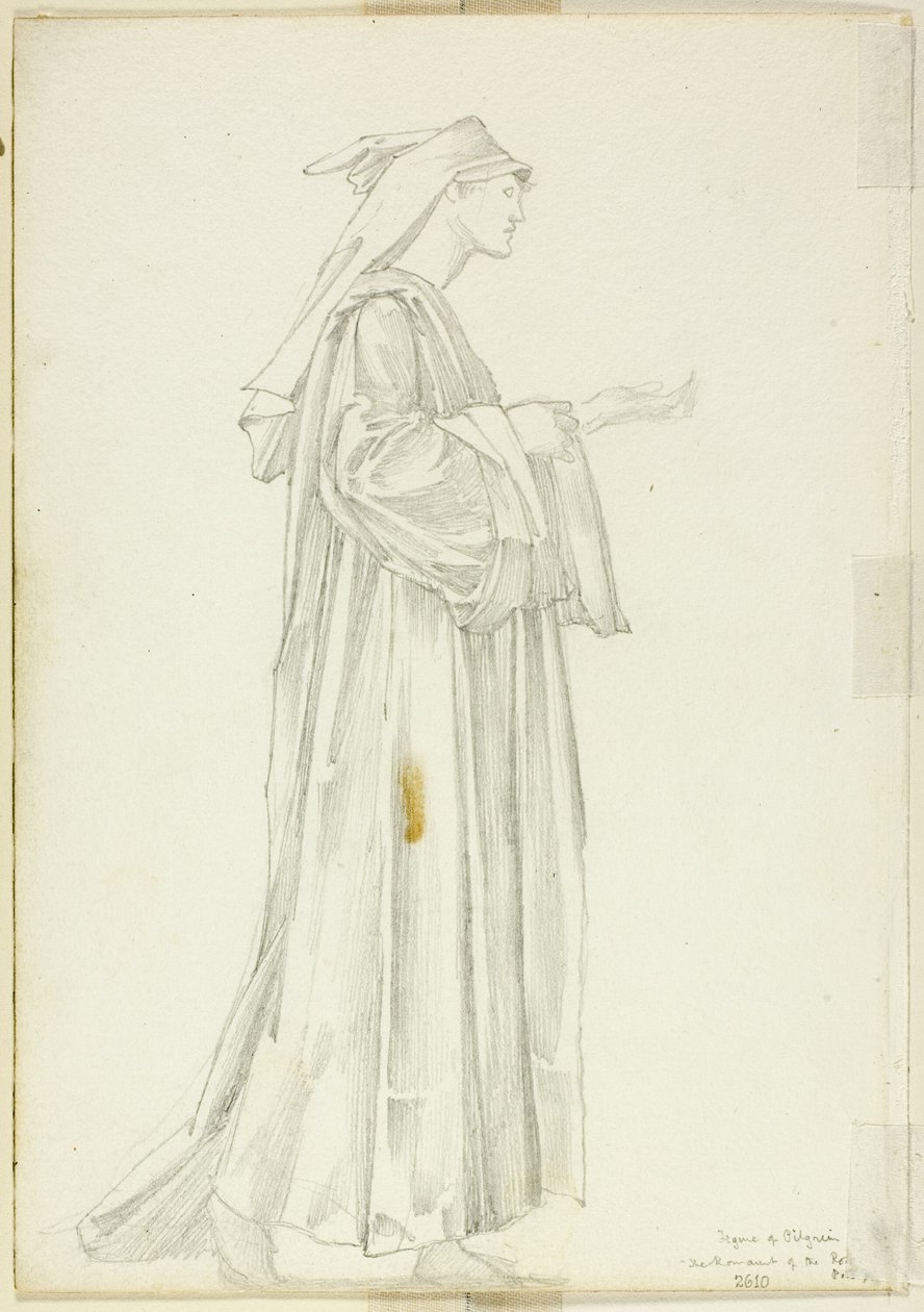 Studie av Pilgrim för Romaunt of the Rose av Sir Edward Burne Jones