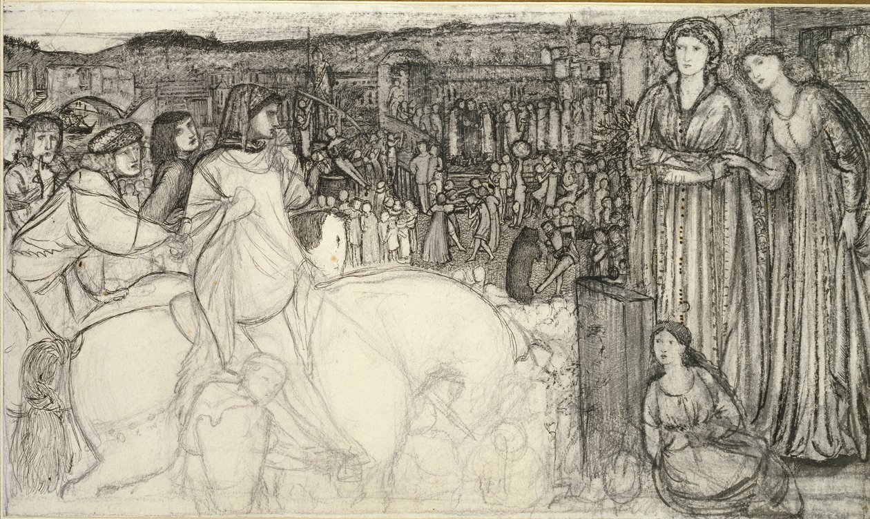 Gualdrada Donati presenterar sin dotter för Buondelmente, c1850-talet av Sir Edward Coley Burne Jones