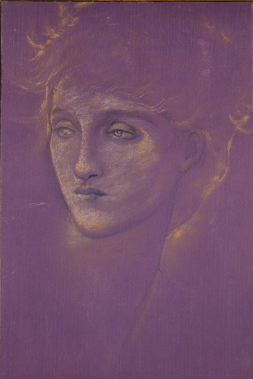 Head of a Woman, sent 1800-tal av Sir Edward Coley Burne Jones