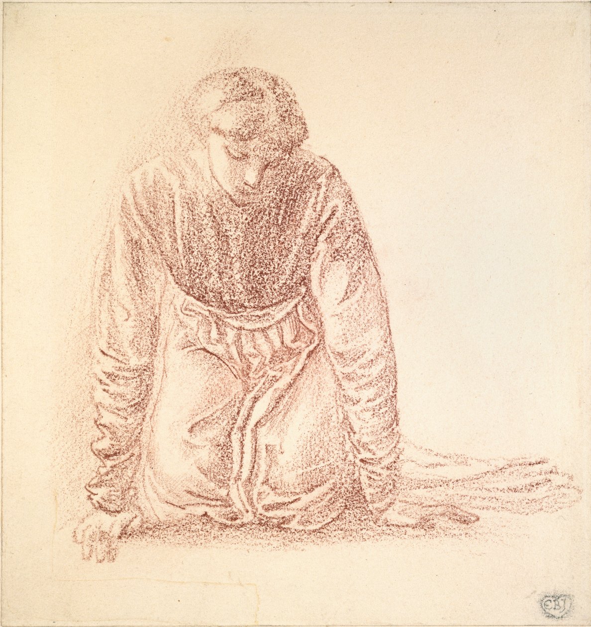 Knästående figur av en kvinna, sent 1800-tal av Sir Edward Coley Burne Jones