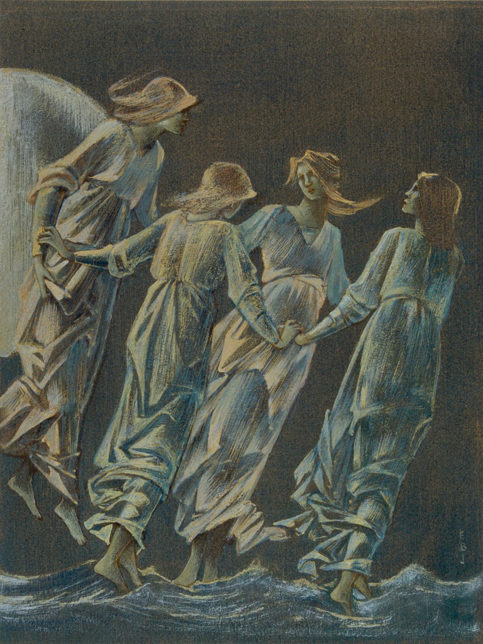 "Månens nymfer", 1896. av Sir Edward Coley Burne Jones