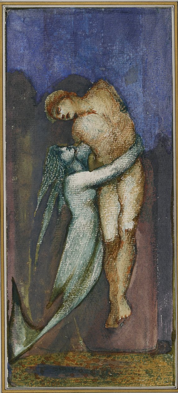 sjöjungfru och drunknade sjöman från Album med fyrtioåtta teckningar, c1853-1898 av Sir Edward Coley Burne Jones