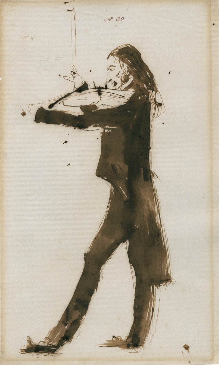 Porträtt av Niccolò Paganini 1782-1840, 1831 av Edwin Landseer
