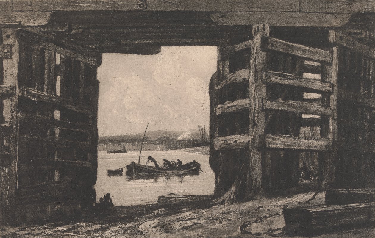 Ett spann av den gamla Battersea-bron av Sir Frank Short