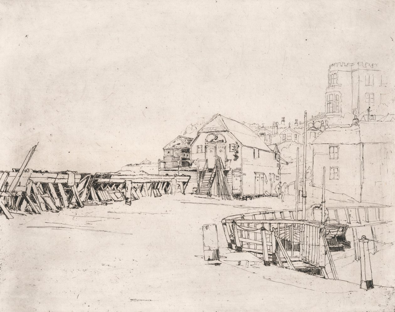 "Lusitania"-flotten på Broadstairs Pier av Sir Frank Short