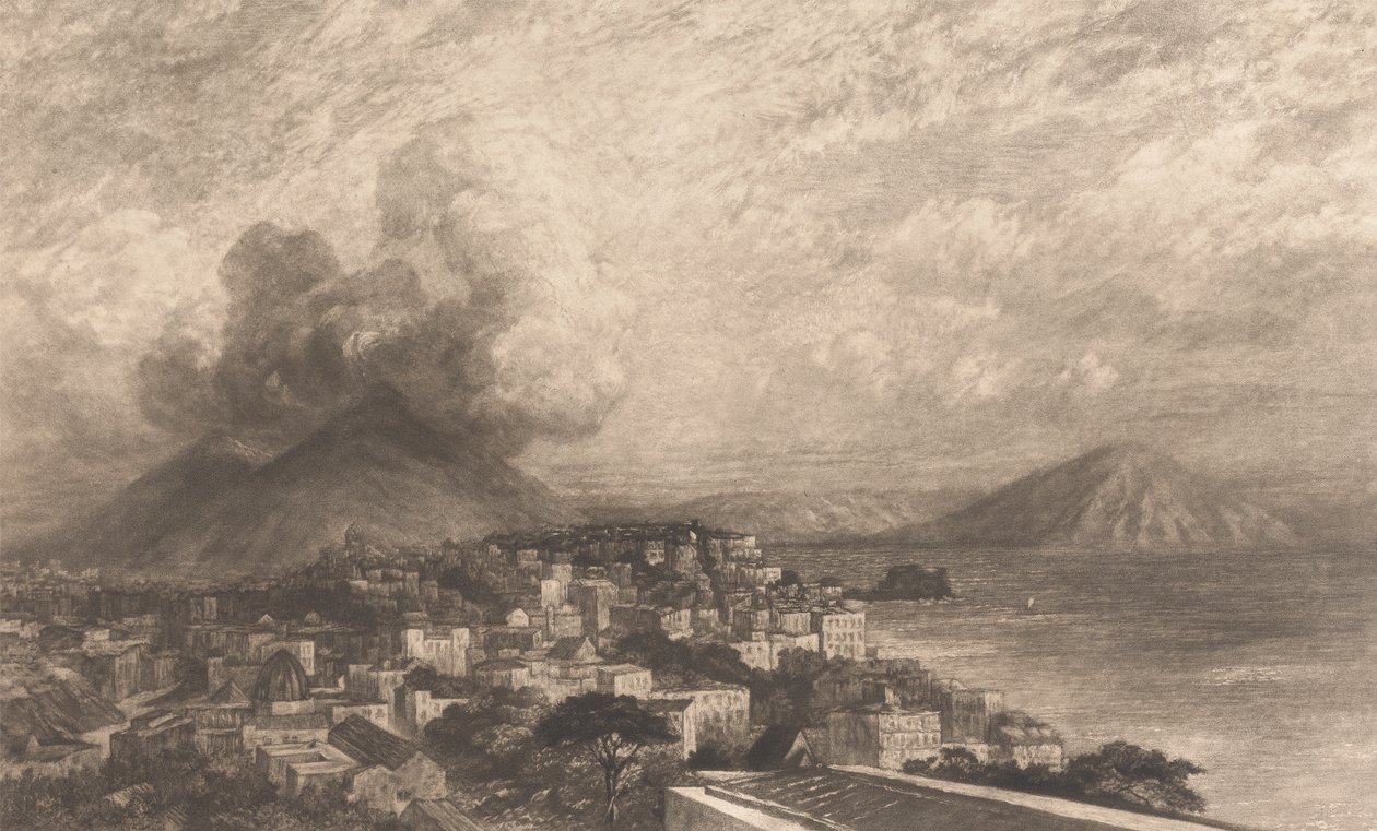 Vesuvius från Neapelbukten av Sir Frank Short