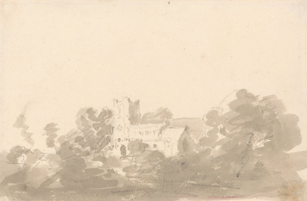 Kyrka i träd av Sir George Howland Beaumont seventh Baronet