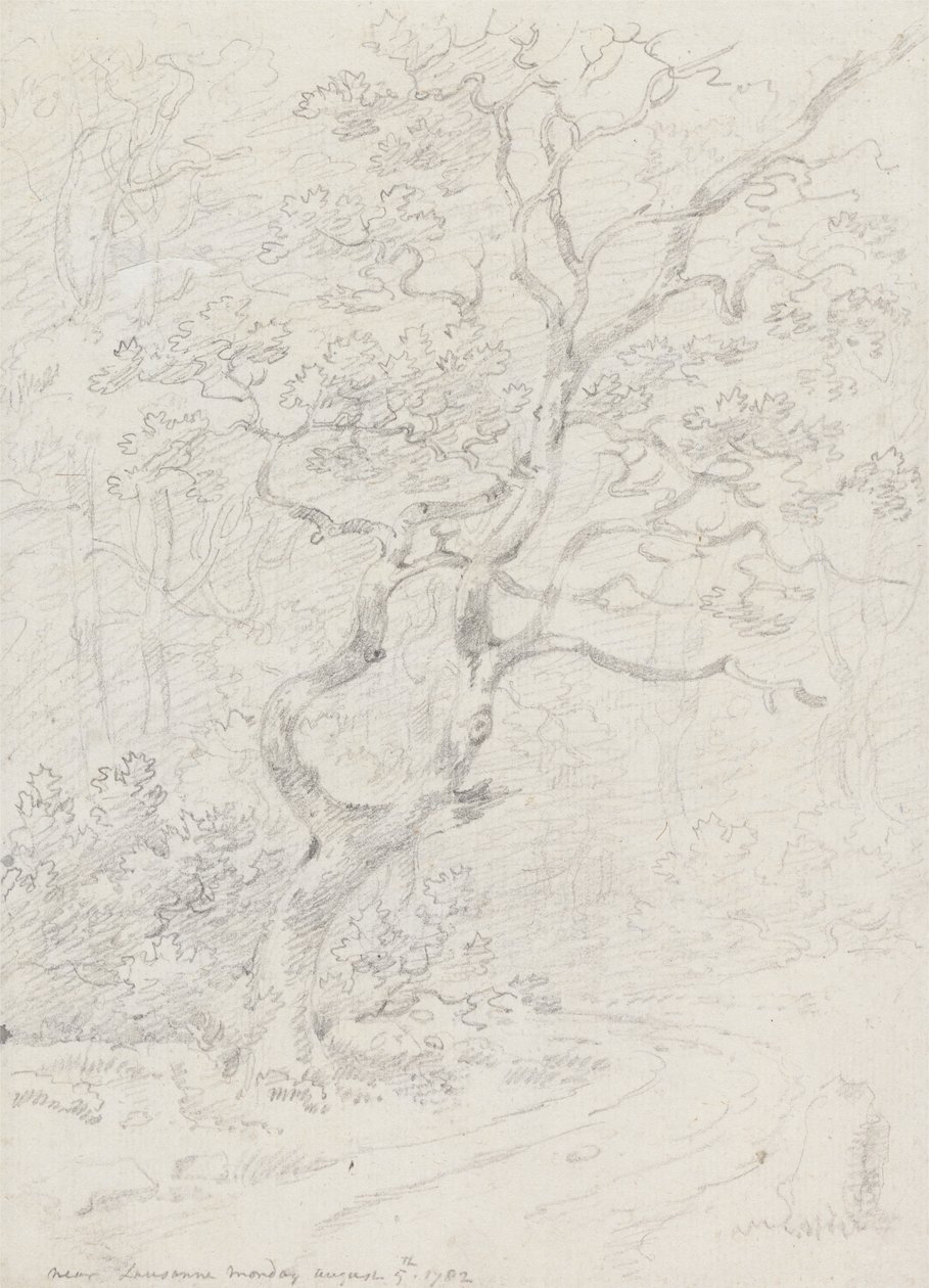 Träd, nära Lausanne av Sir George Howland Beaumont seventh Baronet