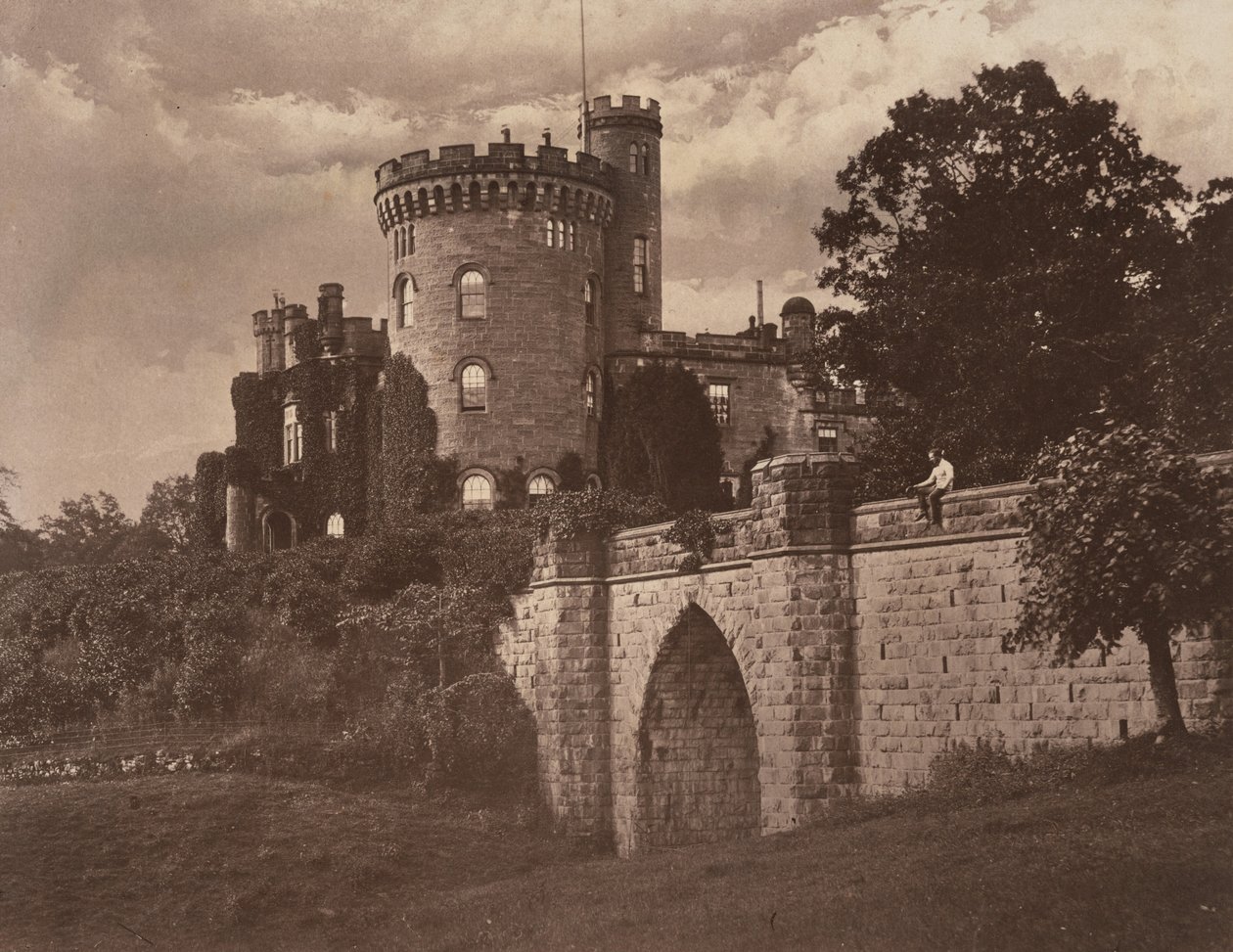 Tullichewan Castle, Vale of Leven, Skottland,ca. 1855 (foto) av Sir James Campbell of Stracathro