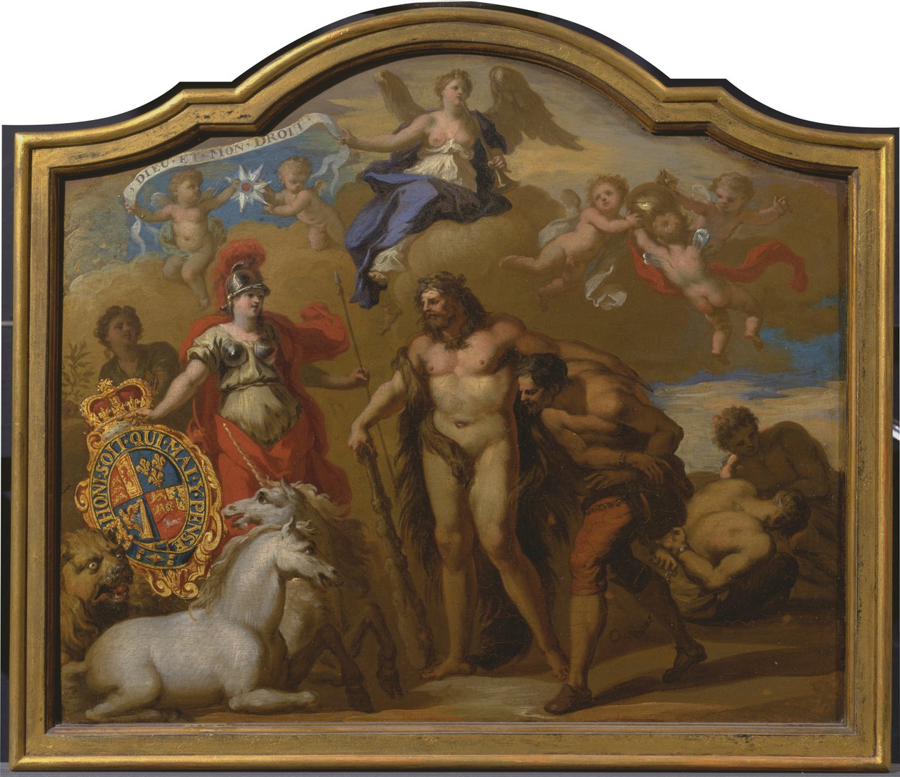 Allegory of the Power of Great Britain by Land, design för en dekorativ panel för George I:s ceremoniella tränare av Sir James Thornhill