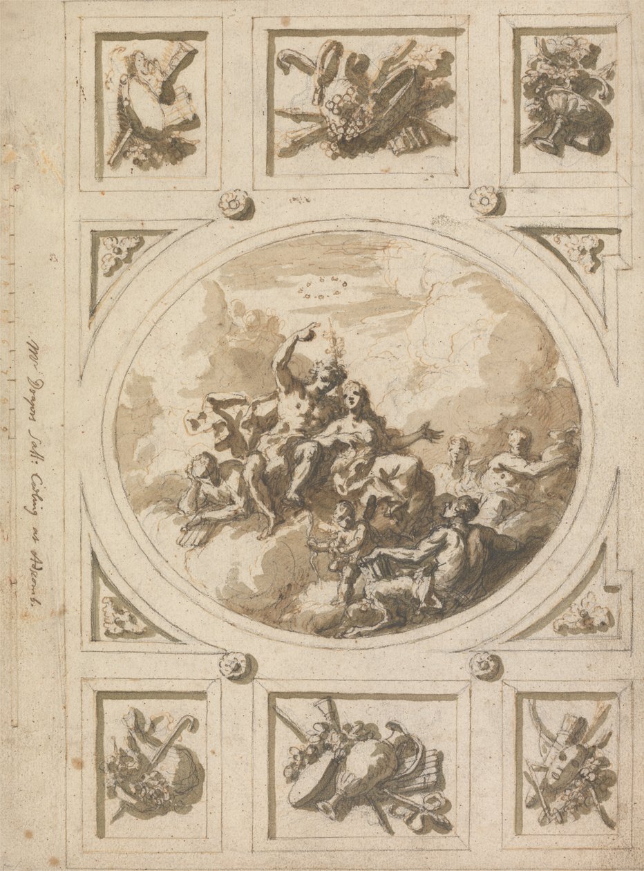 Design för ett tak på Addiscombe: Bacchus och Ariadne av Sir James Thornhill