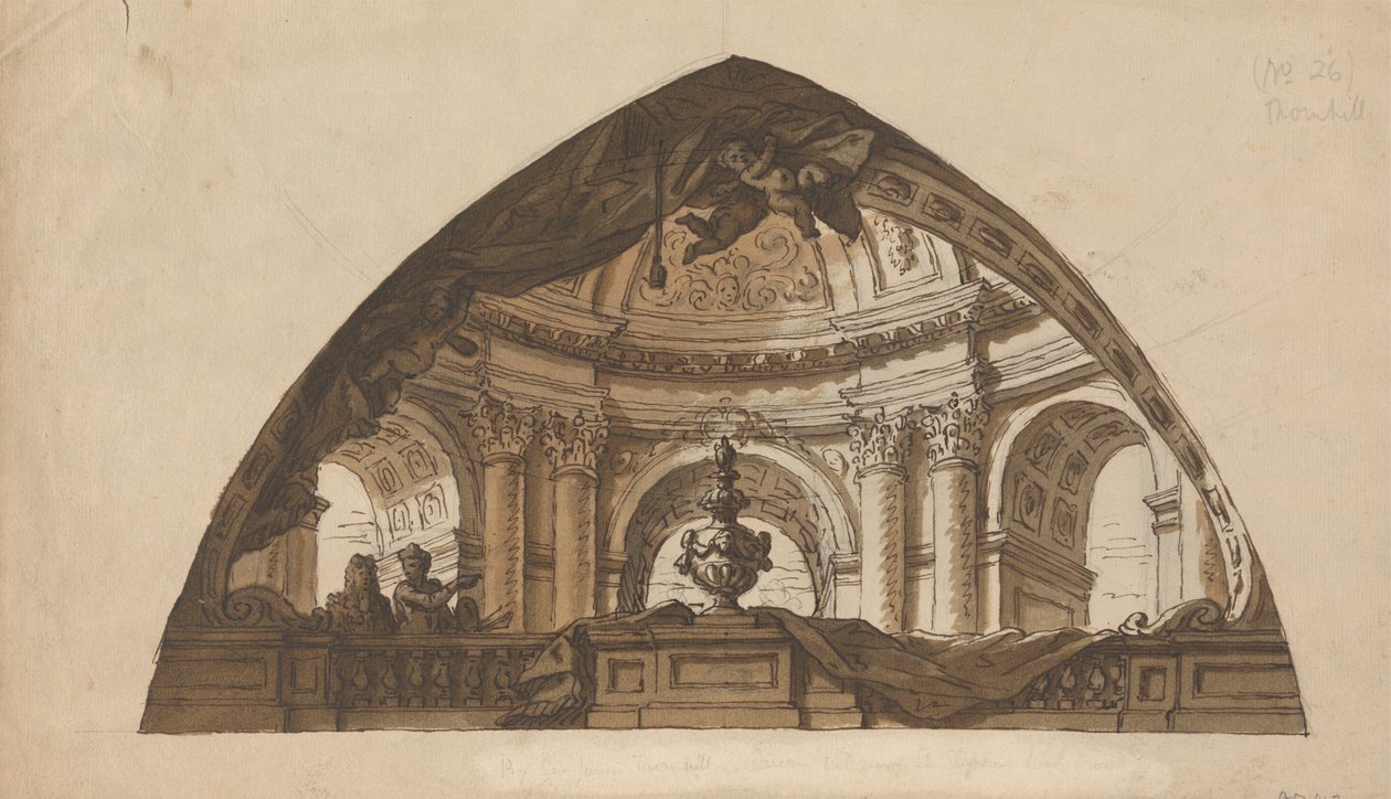 Design för en Lunett av Sir James Thornhill