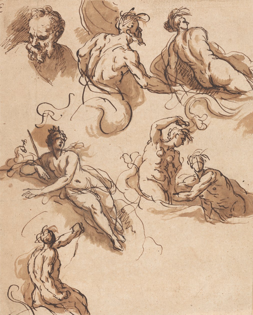 Ark av klassiska figurstudier av Sir James Thornhill