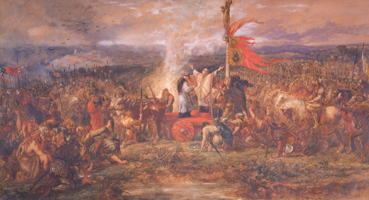 Battle of the Standard, Northallerton, Yorkshire, 22 augusti 1138, 1880. av Sir John Gilbert