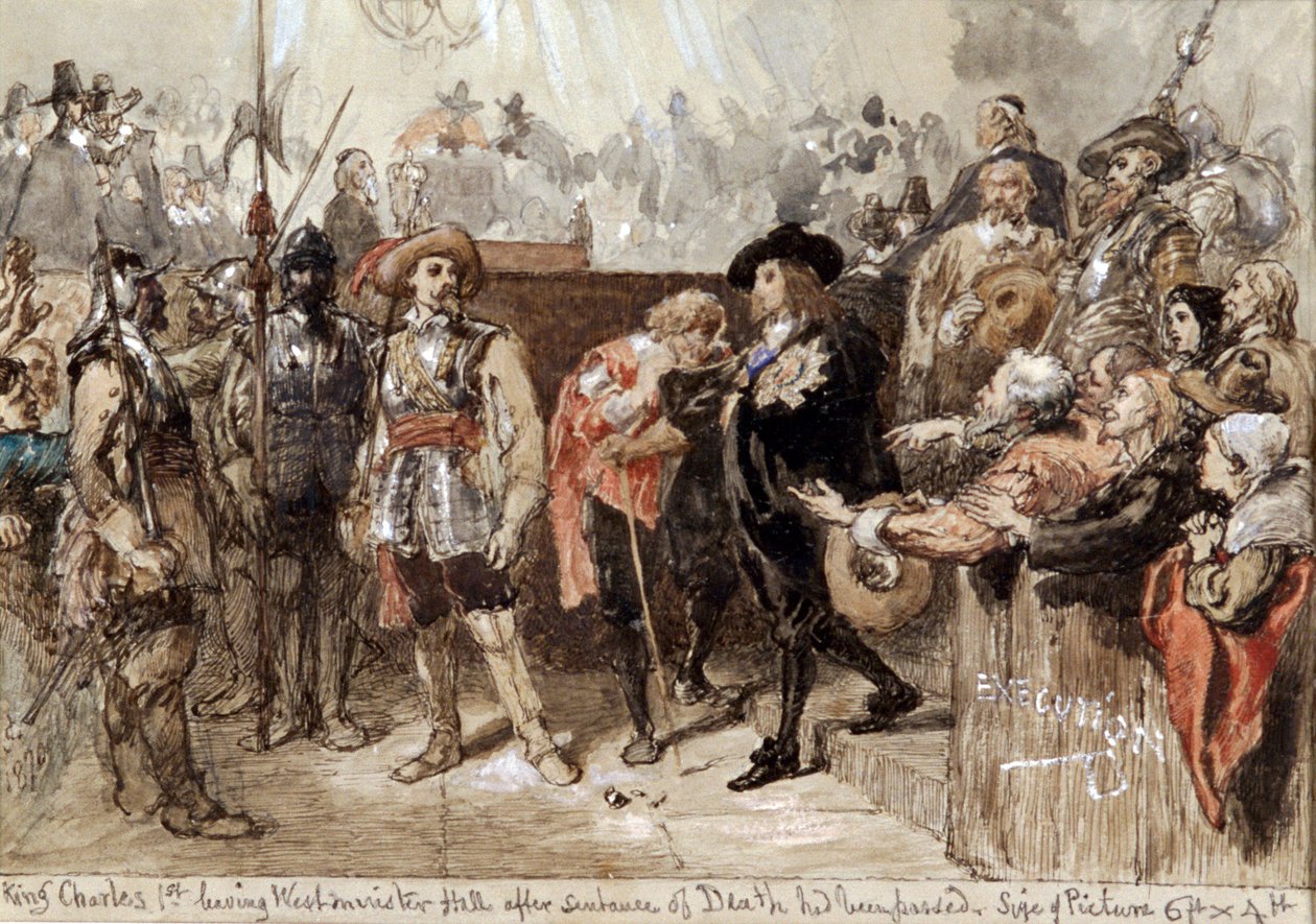 "Charles I lämnar Westminster Hall efter hans rättegång", 1870 av Sir John Gilbert