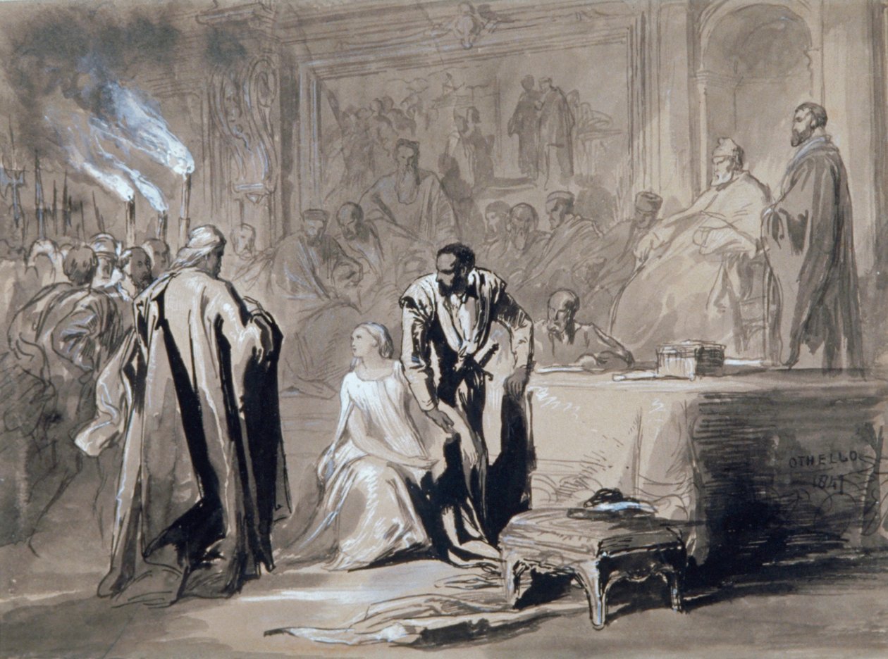 "Othello och Desdemona inför senaten", 1847. av Sir John Gilbert