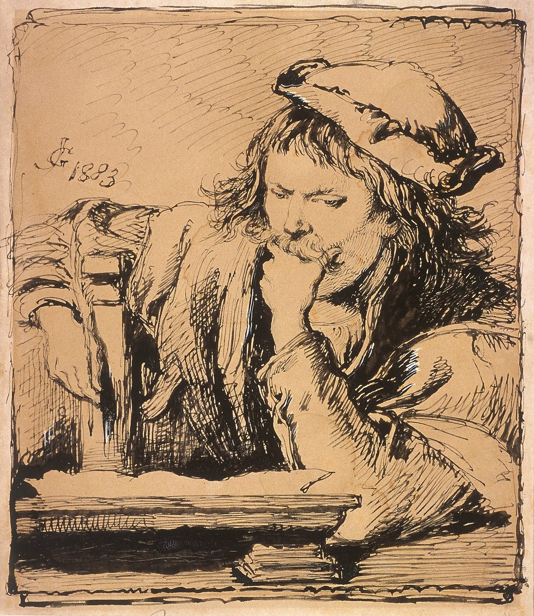 "Ung man med en bok", 1883 av Sir John Gilbert