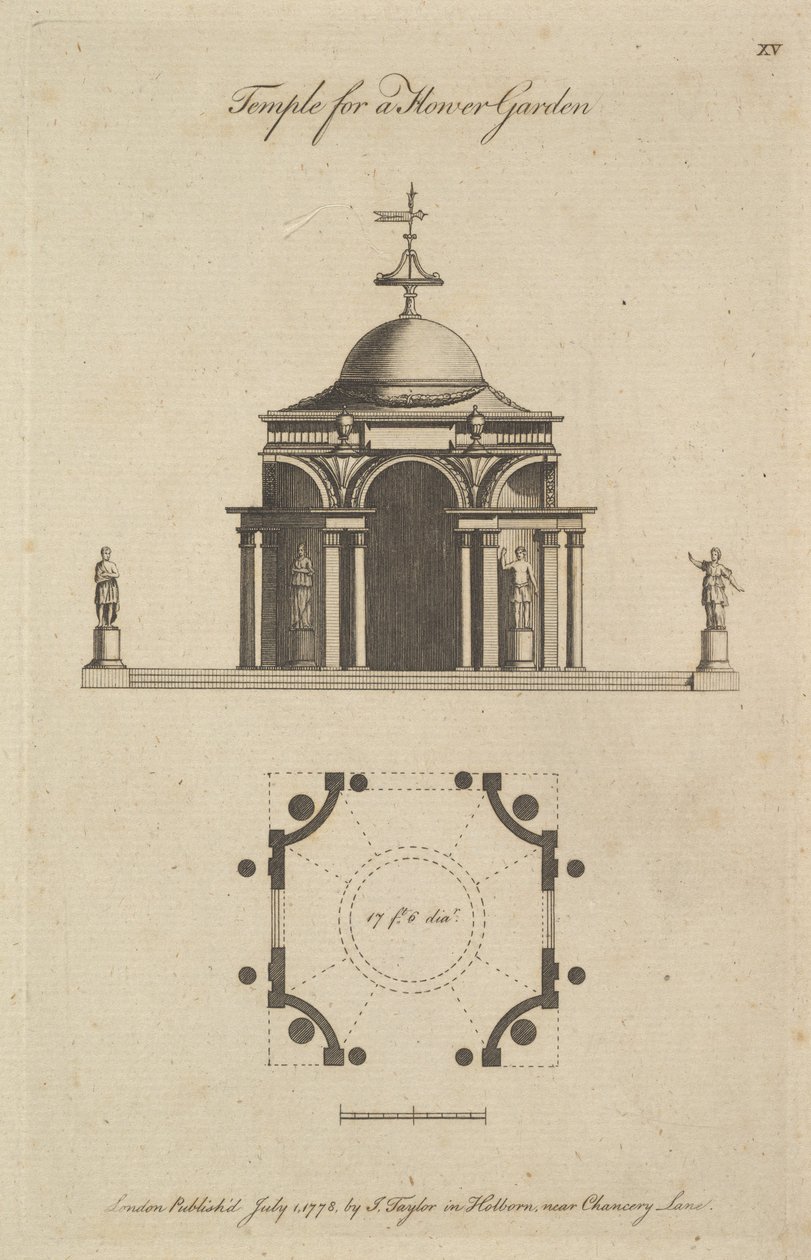Tempel för en blomsterträdgård, 1778. av Sir John Soane