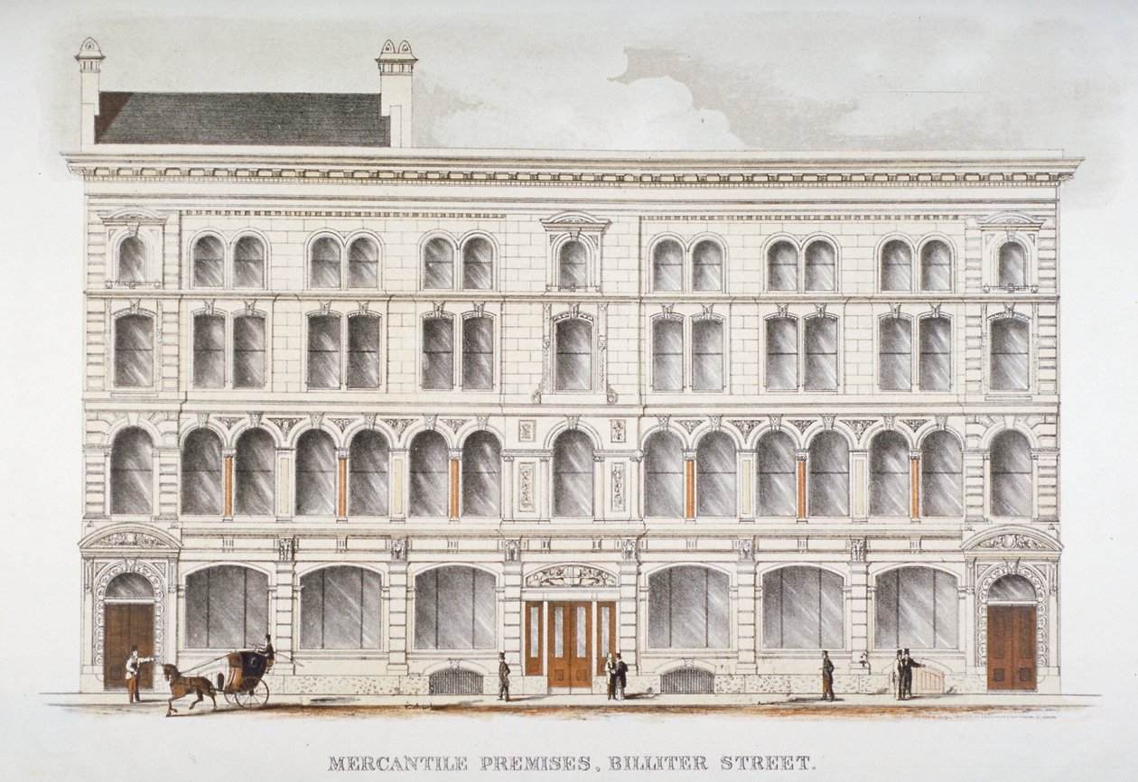 Utsikt över merkantila lokaler, Billiter Street, City of London, 1875 av Sir Joseph Causton and Sons