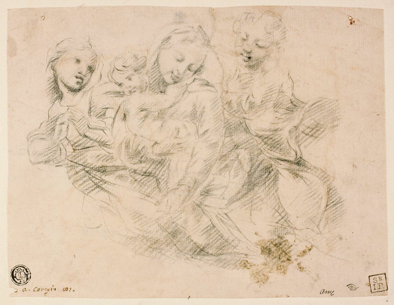 Madonna och barn med två änglar av Sir Joshua Reynolds