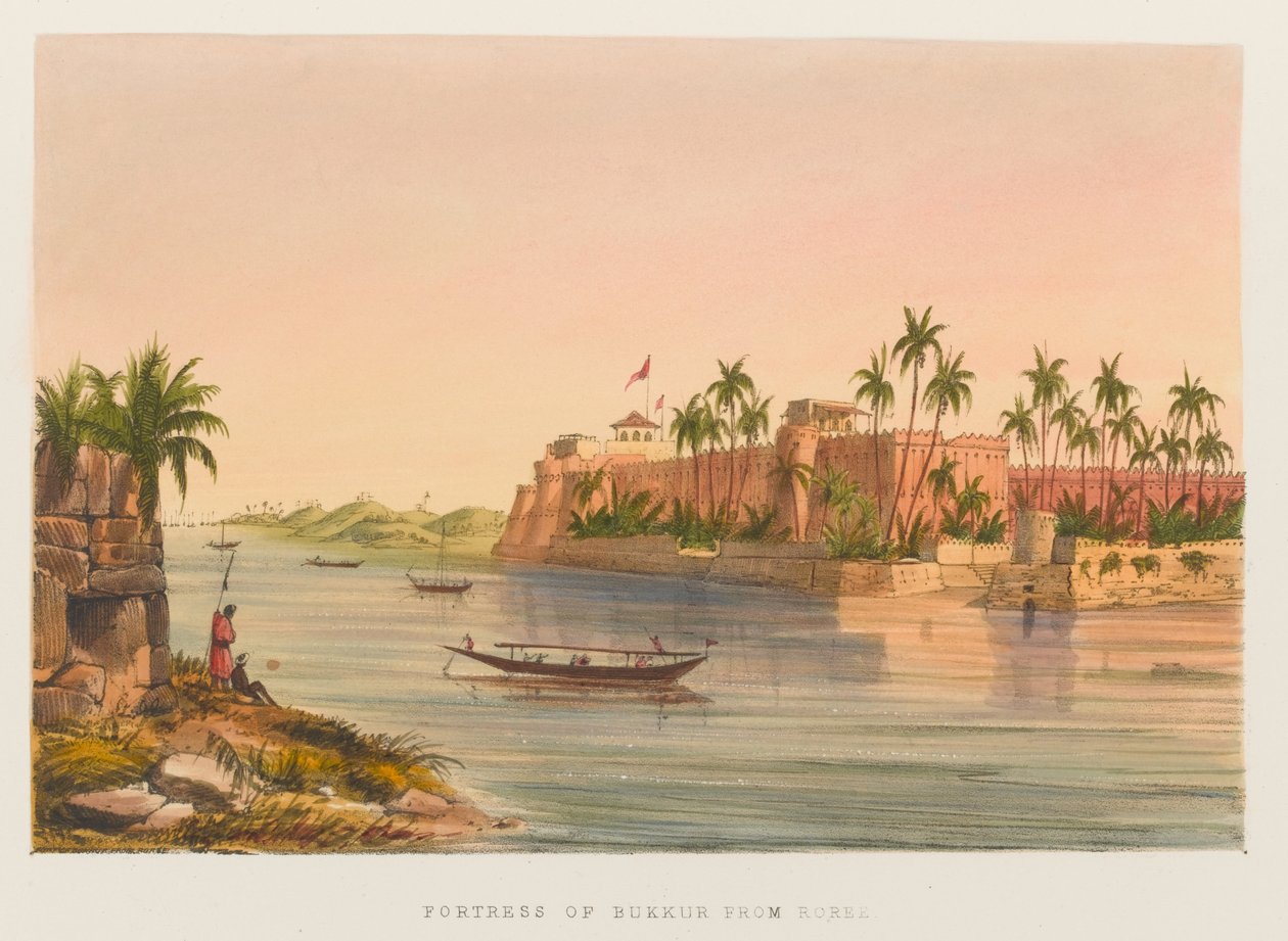 Fortress of Bukkur från Roree av Sir Keith A. Jackson