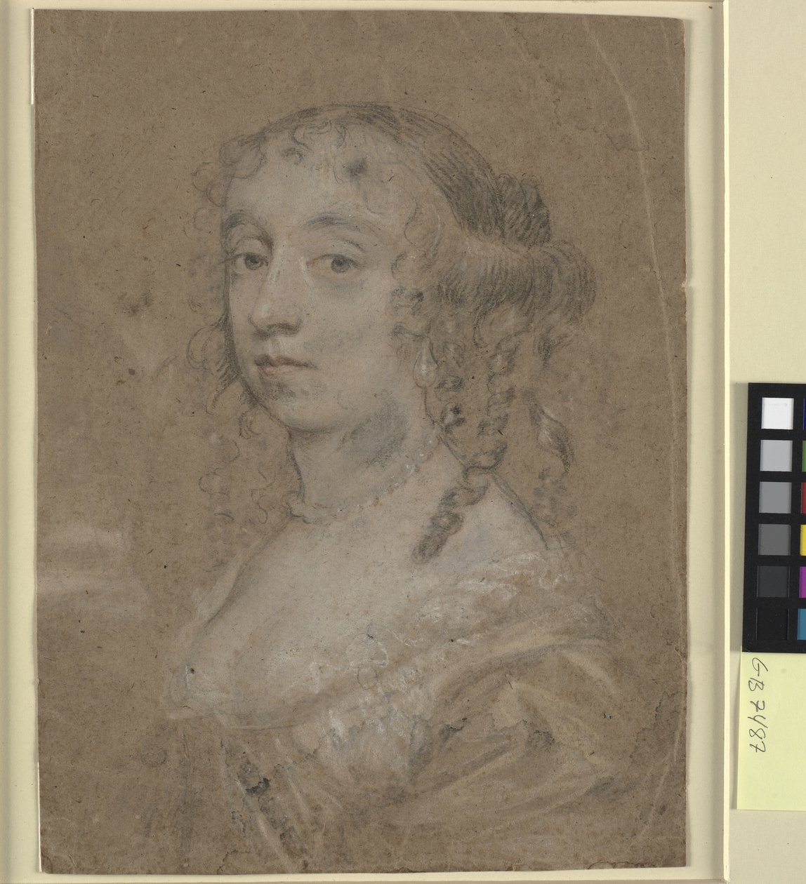 Huvud och axlar porträtt av en dam av Sir Peter Lely