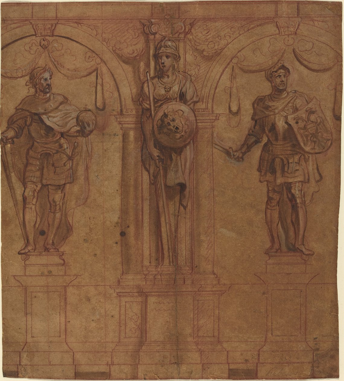 Rudolf I och Albert I med Pallas av Sir Peter Paul Rubens and Theodoor van Thulden