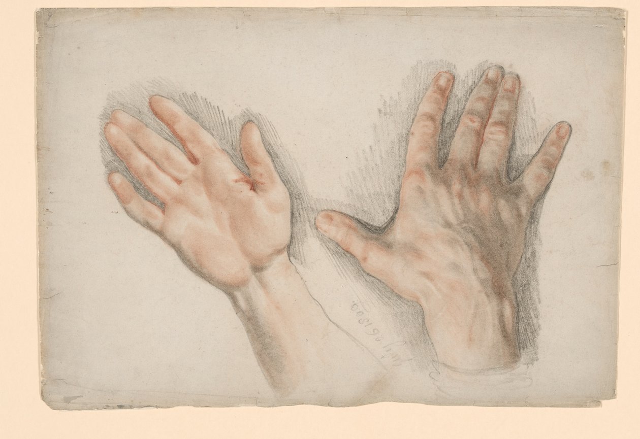 Två studier av en högerhand av Sir Thomas Lawrence