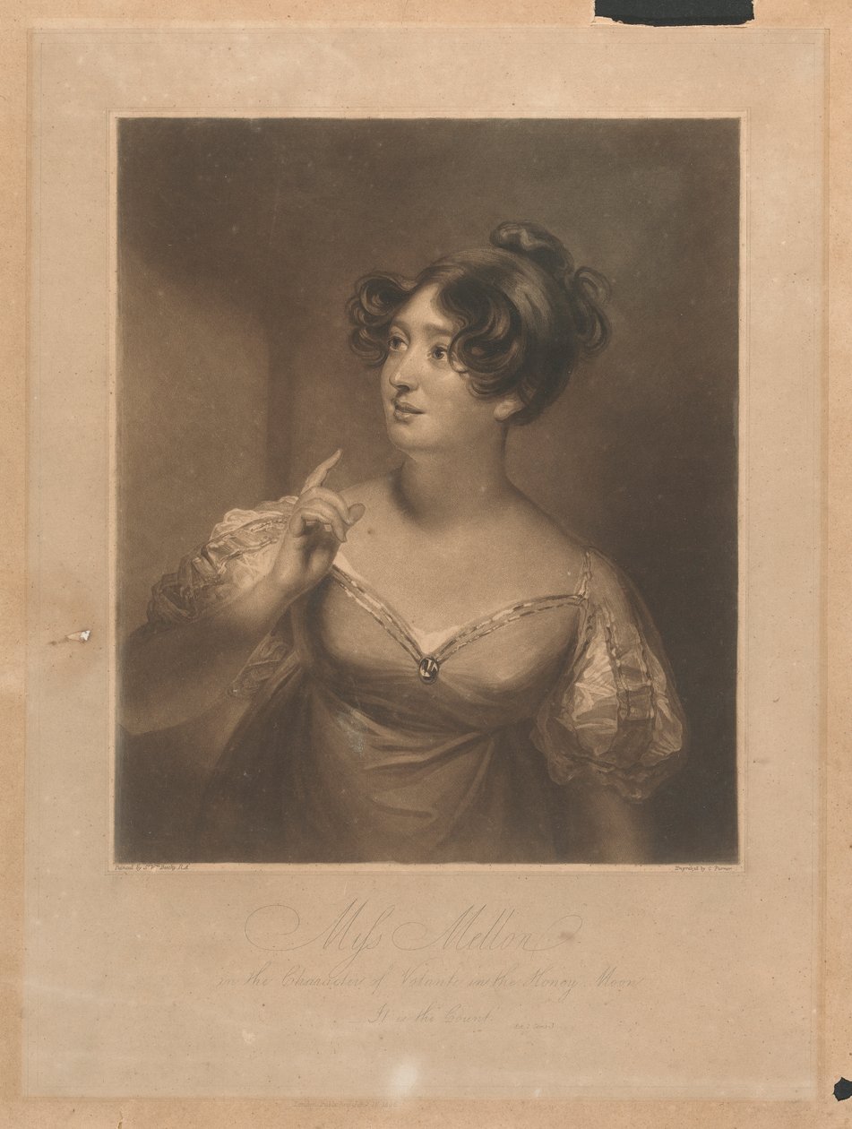 Miss Mellon i Character of Voltante in the Honey Moon av Sir William Beechey