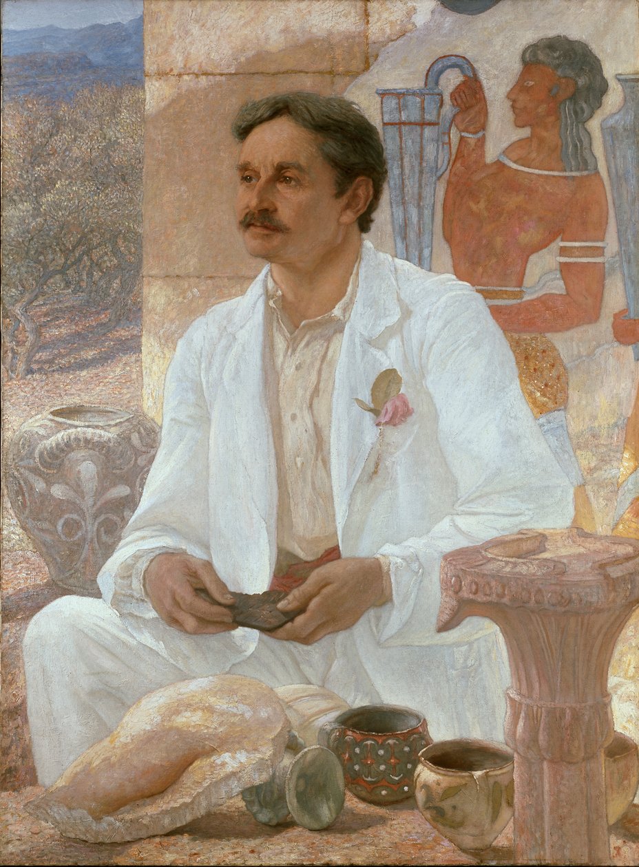 Sir Arthur Evans bland ruinerna av Knossos-palatset, 1907 av Sir William Blake Richmond